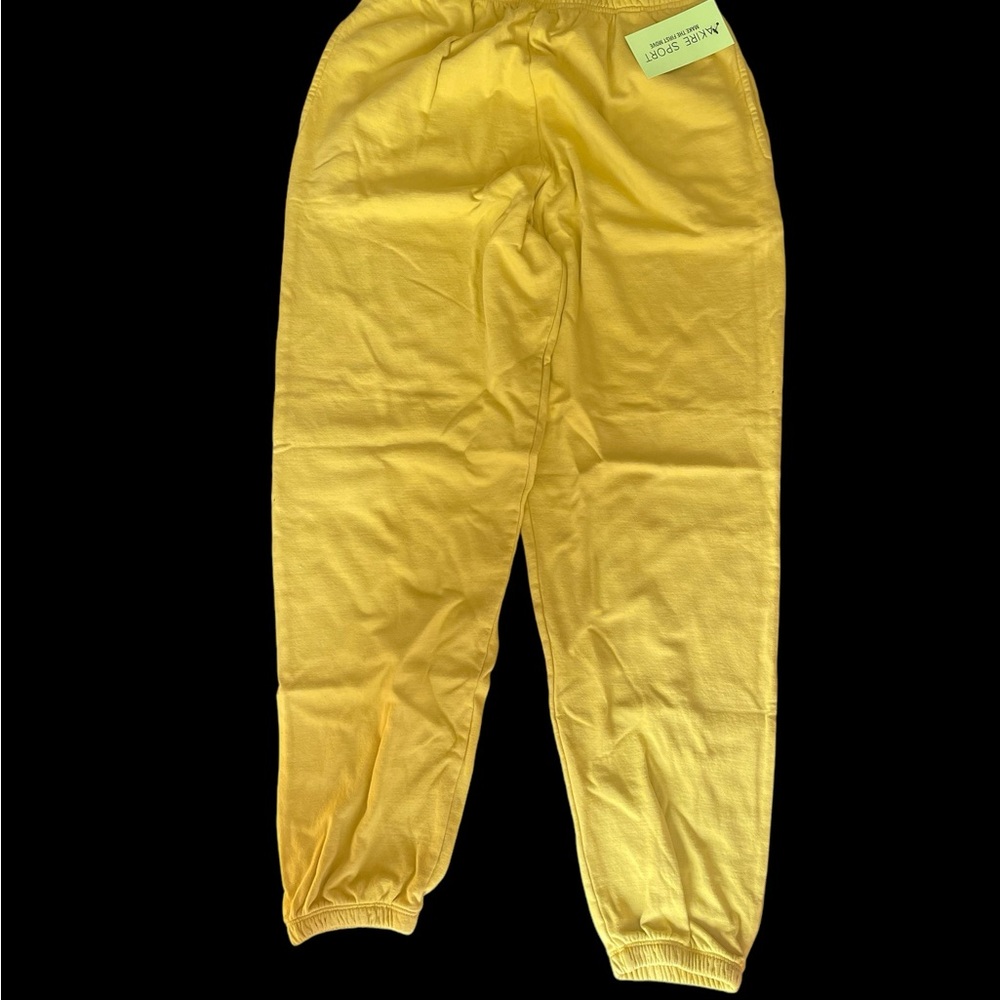 Akire Sport Better Than Sweats 100% Cotton Sweatpants Yellow NWT